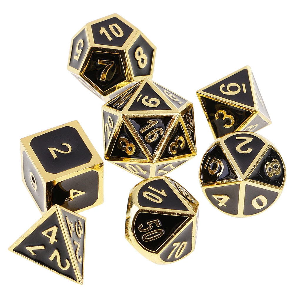 7pcs Polyhedral D4 D6 D8 D10 D12 D20 Sided Dice Set Digital Dices for DND D&ampD RPG Roleplaying Games Party Supplies | Спорт и