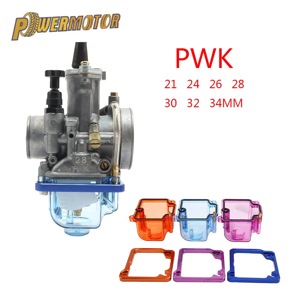 Новый прозрачный карбюратор PWK 21 34 из нейлона синий/фиолетовый/оранжевый нижняя