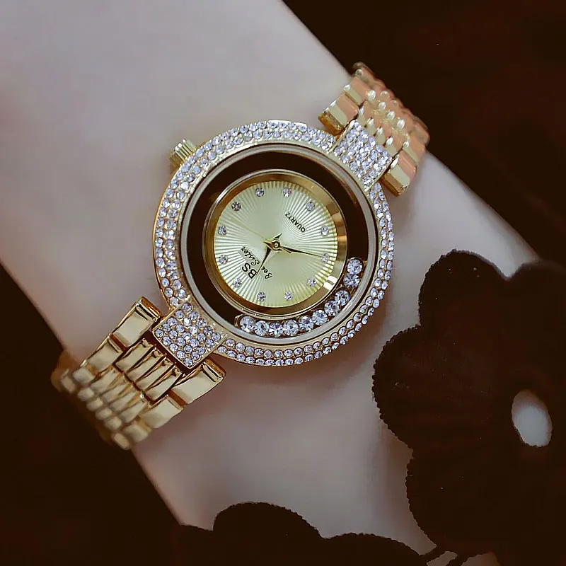 

Bs Brand Luxury Custom Rotating Crystal Top Brand Women Watches Waterproof Business Quartz Wristwatches Relogio Feminino