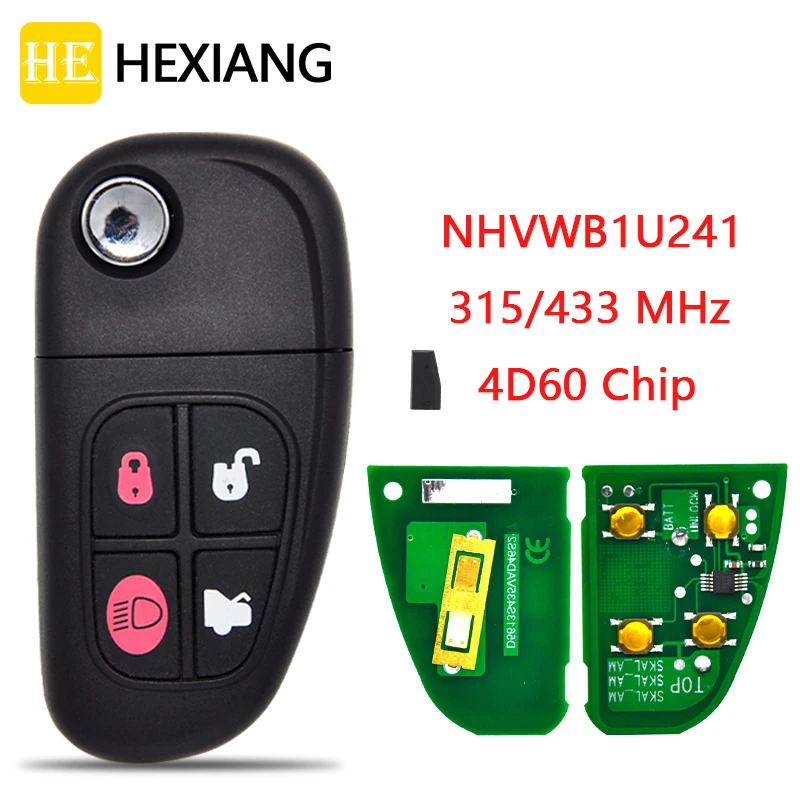 

Автомобильный Дистанционный ключ HEXIANG для Jaguar X Type S Тип XJ XJR 315 МГц с чипом 4d60blade FO21Blade