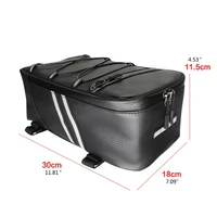 bike rack rear carrier bag pu leather waterproof storage bag 8l reflective bag l41c