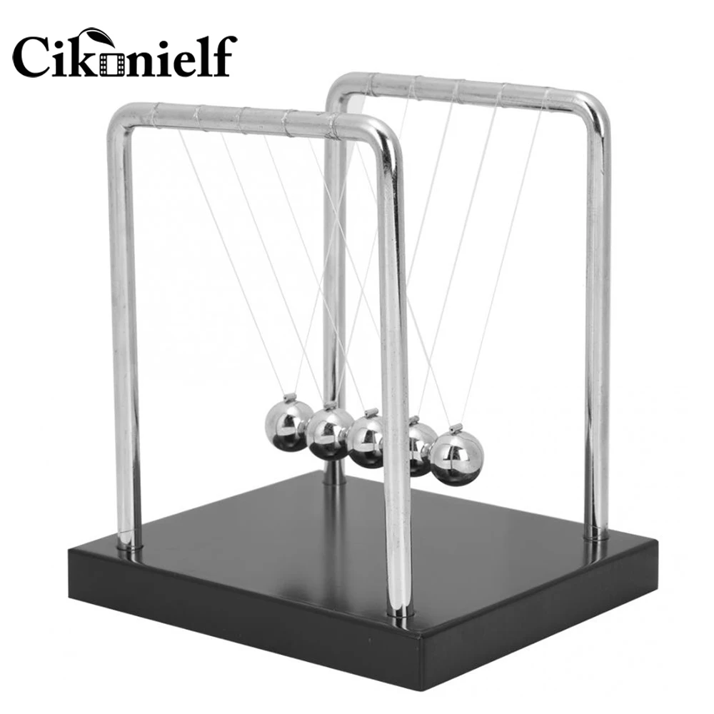 Cikonielf Newtons колыбель балансирующие мячи деревянные базовые металлические шарики