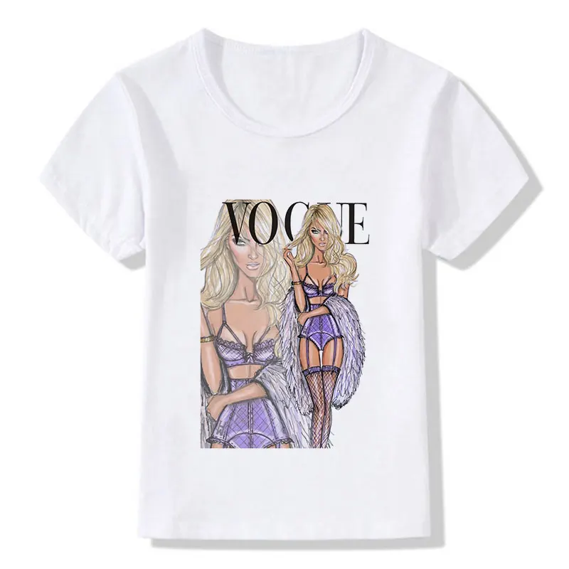 

Fashion Summer New Boy Tshirts Kids Cover Girl Tshirt Girl Pop White Printed Tshirt Children Harajuku Design Round Neck Baby Top