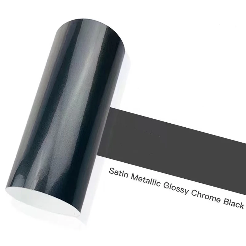 

Блестящая черная металлическая виниловая пленка для автомобиля, оберточная пленка для автомобиля, рулон самодельного стайлинга, оберточна...