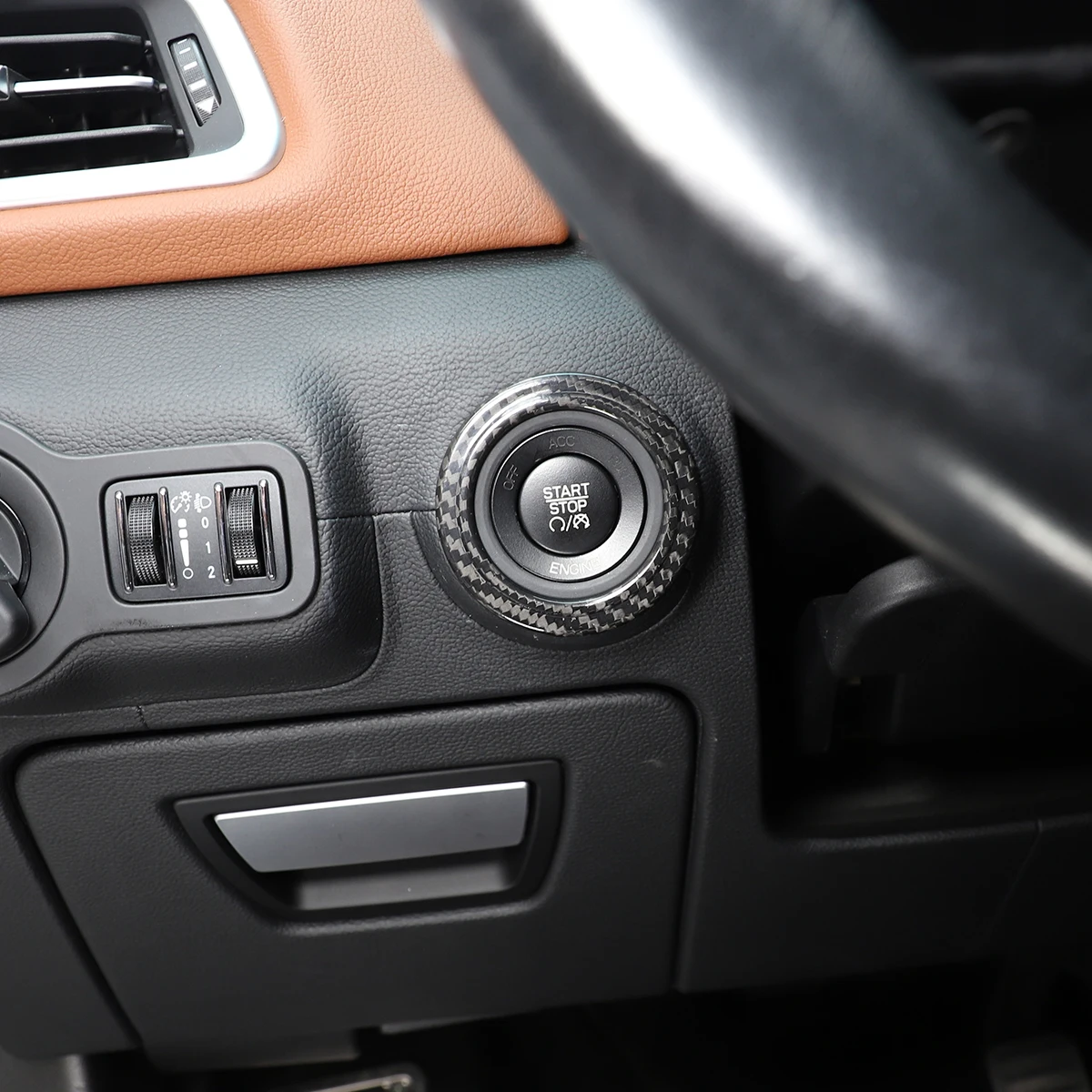 For Maserati Ghibli Quattroporte 14-22 Car One-button Start Button Decorative Protective Cover Real Carbon Fiber Car Accessories