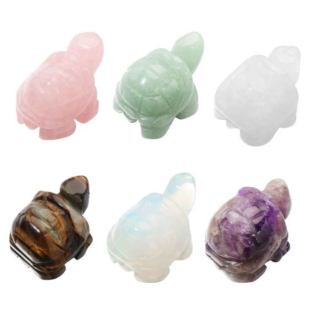 

Decor Crafts Figurines Miniature Crystal Tortoise Animals Statue Figurines Reiki Stones Desktop Ornament Home Decor BirthdayGift