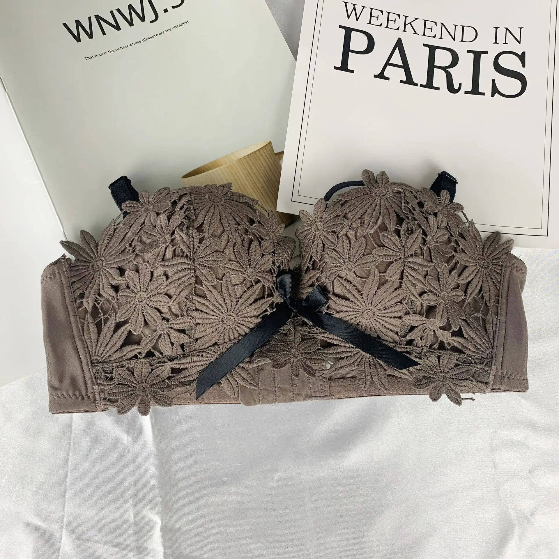 Подростковый вышитый сексуальный кружевной топ для бюстгальтера без стального