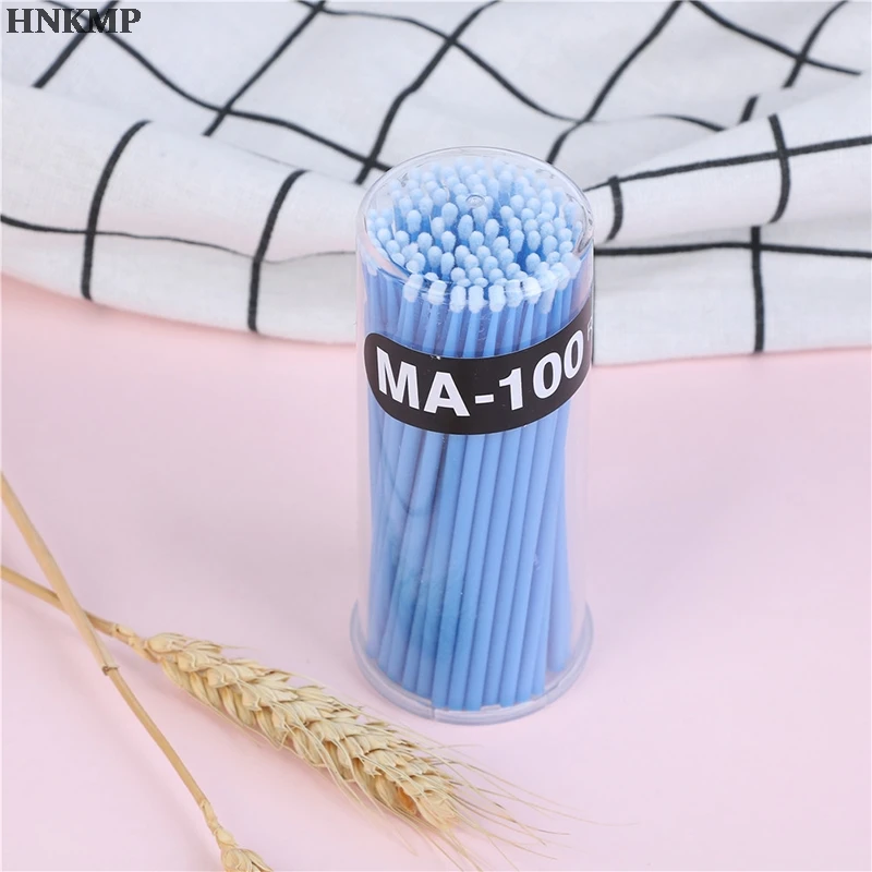 

100Pcs/Pack Micro Brush Disposable Microbrush Applicators Eyelash Extensions Remove False Eyelashes Cotton Swab