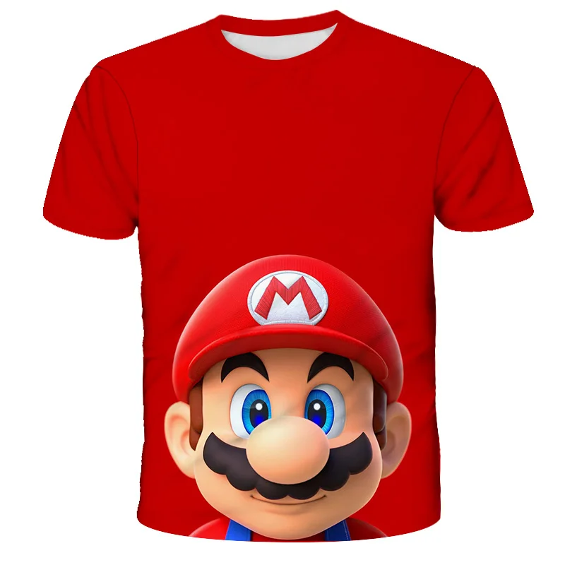 

Новинка лета 2021, Детская футболка для мальчиков и девочек с 3D принтом «Марио», Фабричный магазин
