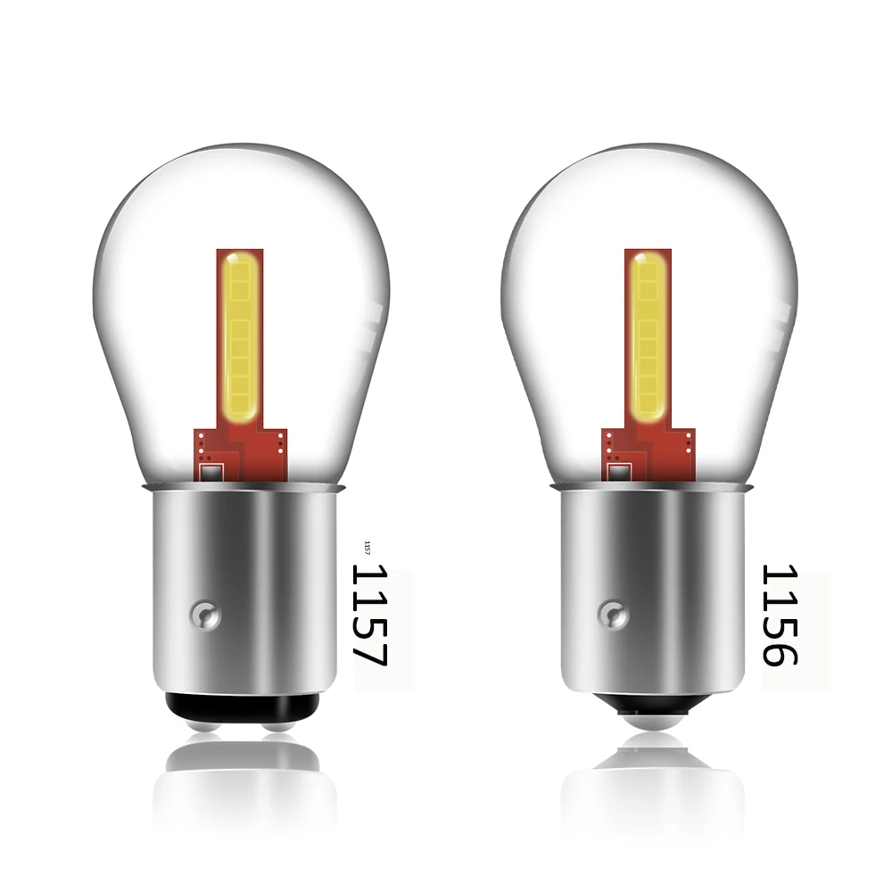 TSlight 2 шт. 1156 LED 1157 COB 18SMD автомобильная лампа заднего тормоза DRL задний Стоп фонарь