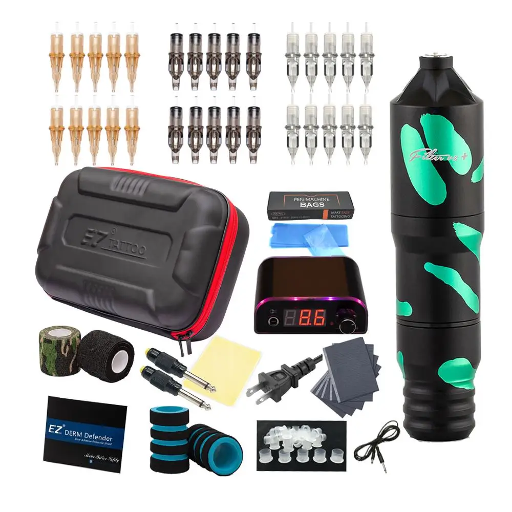 

EZ Tattoo Kits Filter V2 Plus Cartridge Rotary Tattoo Machine Pen Tattoo Needles Power Supply Tattoo Accessories Kits