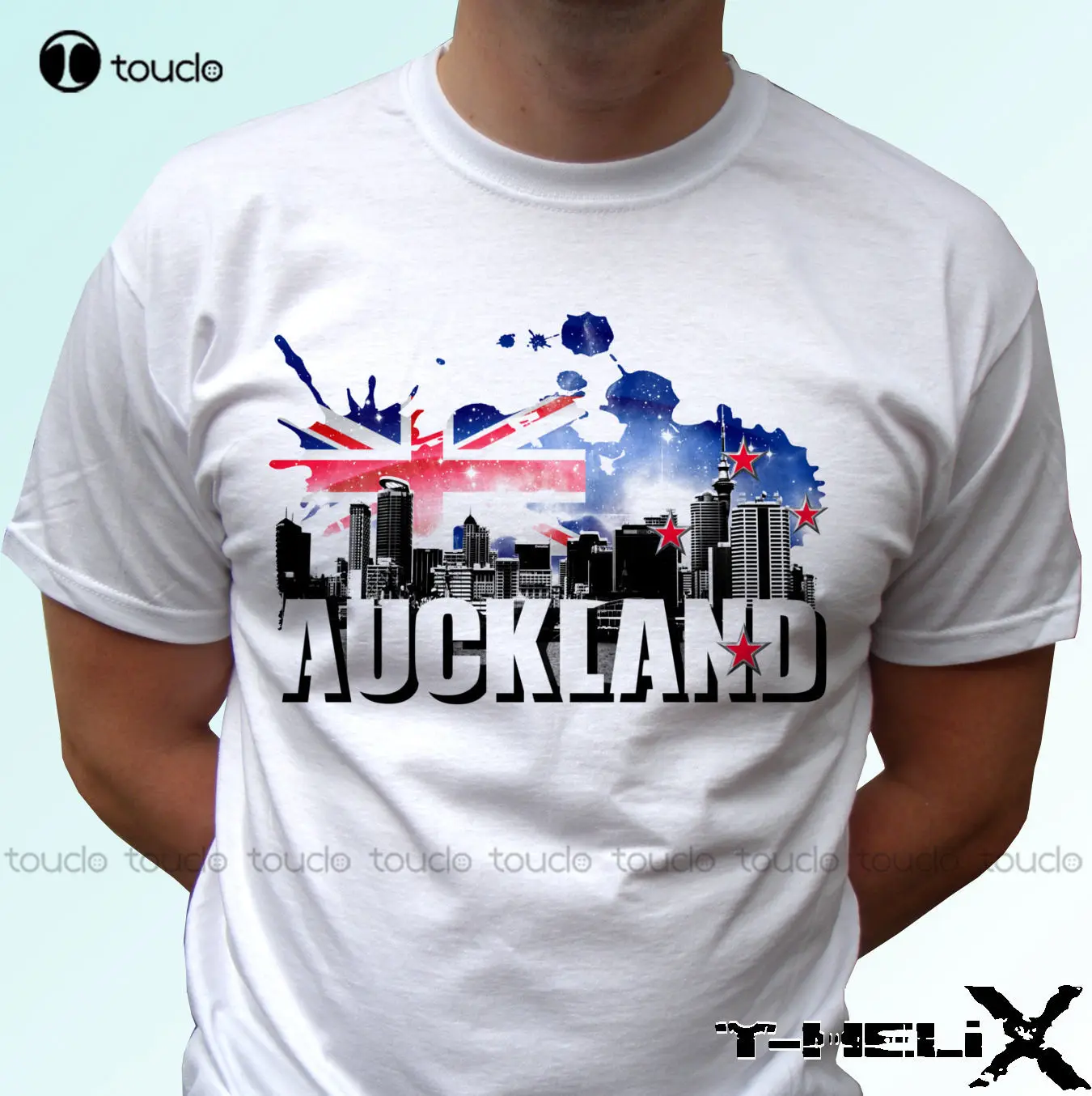 

Футболка мужская с принтом Окленда-белая, топ с новозеландским флагом, Мужская/Женская/Детская футболка с круглым вырезом, модная забавная ...