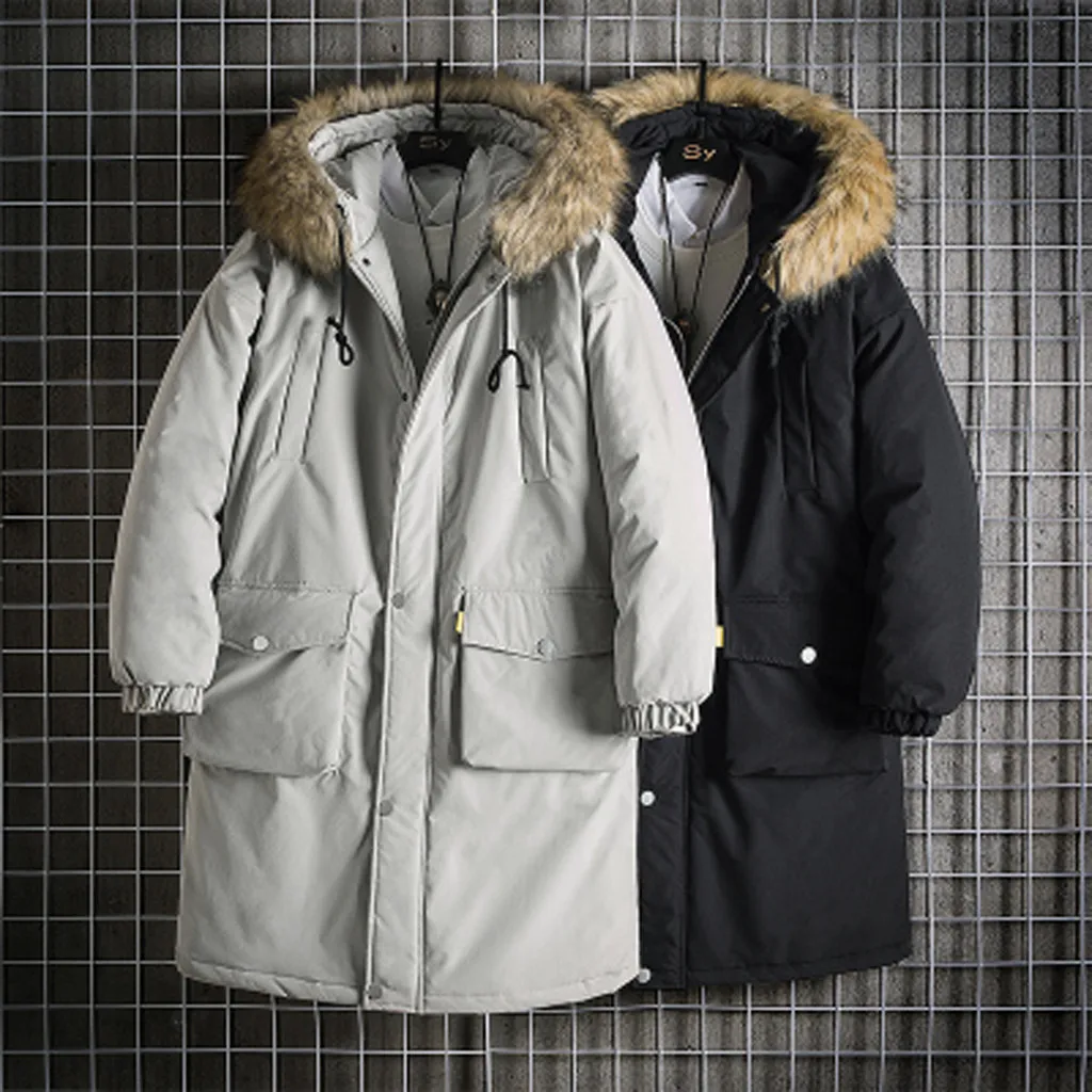 Winter Men Warm Jacket New Style Fashion Fur collar Hooded Thickening Cotton Casual Loose Large Size Men Parkas
