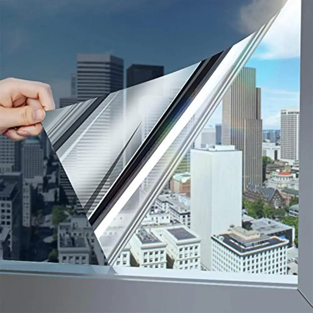 

One Way Mirror Privacy Window Film Self Adhesive Anti Uv Solar Film Translucent Heat Control Building Film & Safety Film