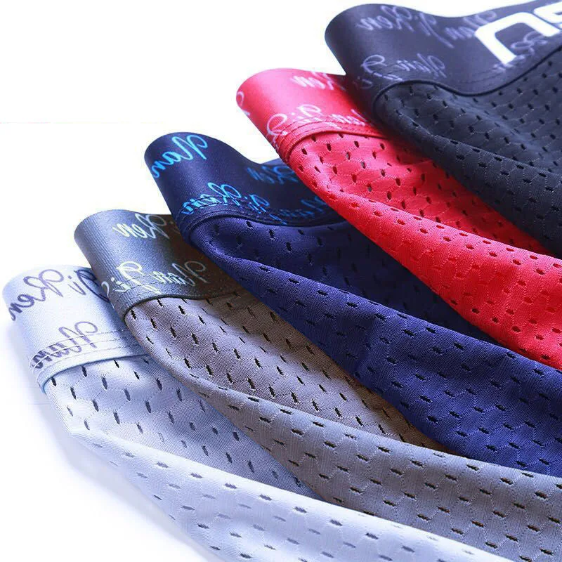 4pcs/Lot  Summer Ice Network Mesh Men Underwear Man Boxer  Breathable Sexy Youth Boxer Four shorts Cosy Bamboo Ventilate Shorts