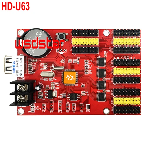 HUIDU HD U63 4 * HUB08 & 8 HUB12 512*128 USB СВЕТОДИОДНАЯ карта управления одноцветная и