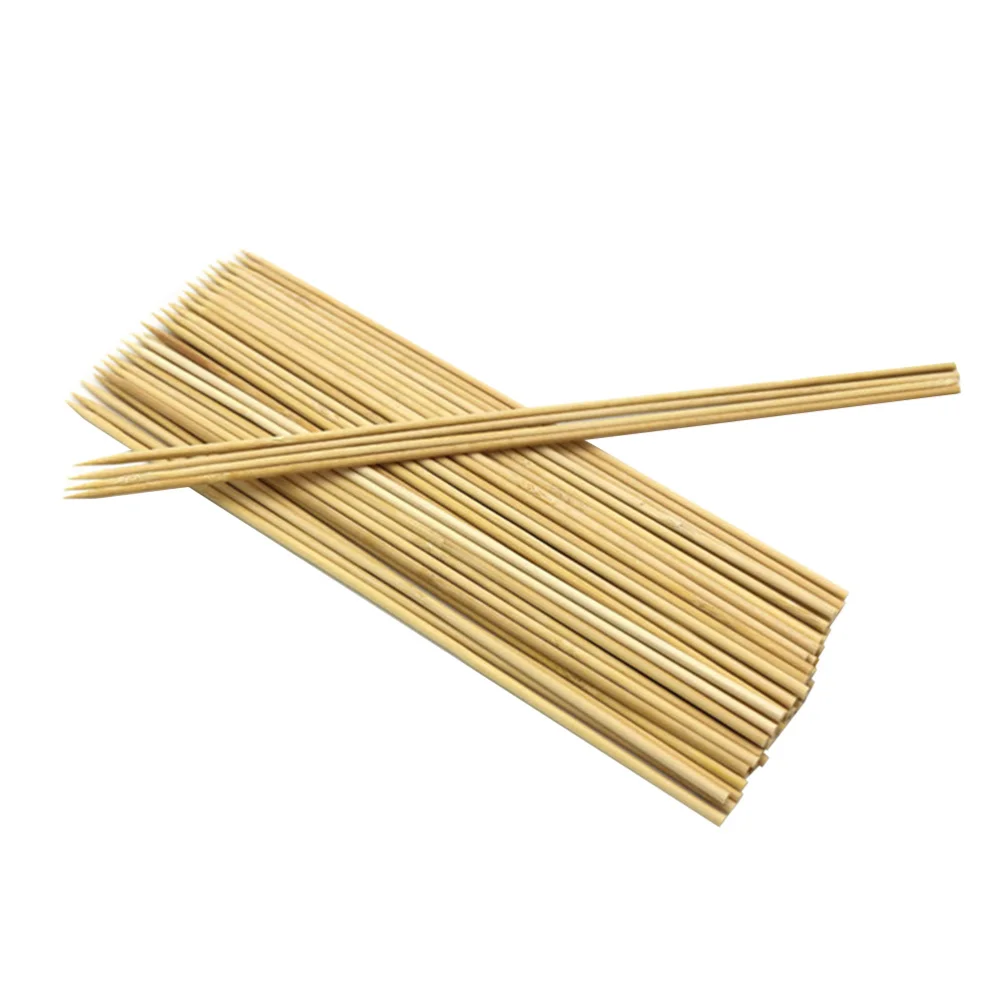 

2 Packs Disposable Bamboo Sticks Meat Skewer Rod Roasting Sticks Flower Packing Rods for Barbecue Crafts 40cm