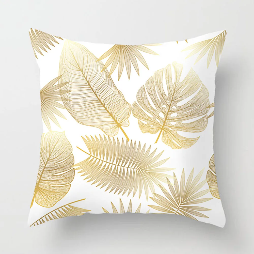 

Yellow Leaf Flowers 45*45cm Polyester Cushion Cover Gift Throw Pillows Pillowcase Decorative Home Sofa Chair Pillow Covers