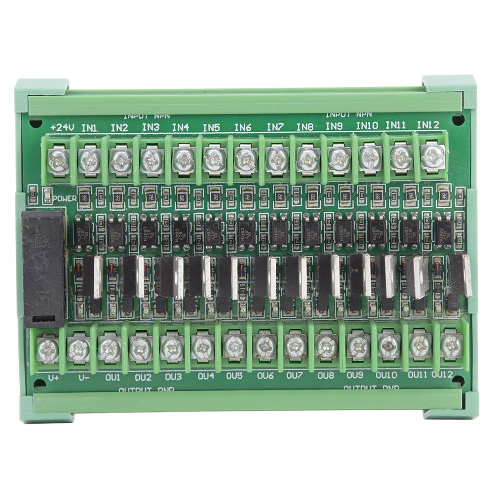 DC12 36V 12 канальная Плата усилителя сигнала PLC изоляционный релейный модуль вход NPN