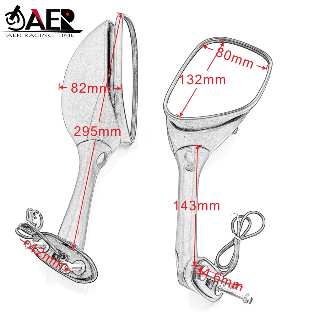 

For Suzuki GSXR600 GSXR750 2006-2015 GSXR1000 2005-2015 Motocross Side Rear View Mirror with Turn Light Signals Indicator