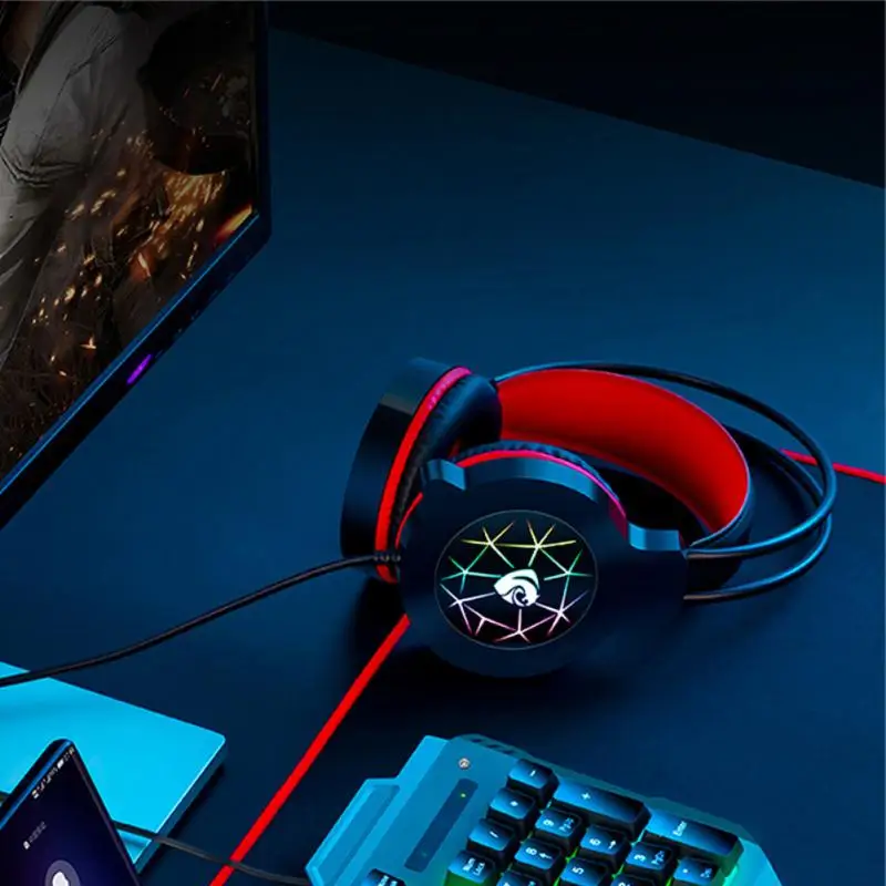 Профессиональные Проводные Игровые наушники K1 со светодиодсветильник кой для PS4