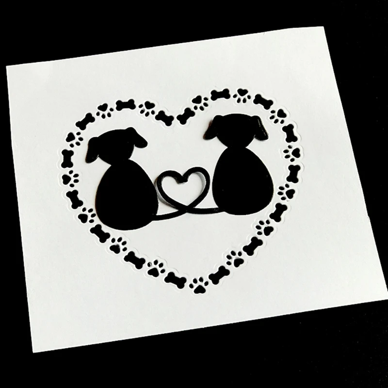 

2021 New Heart Dog Paw Bone Metal Cutting Dies Stencil Scrapbooking DIY Album Stamp Paper Card Mold Embossing Decoration Craft