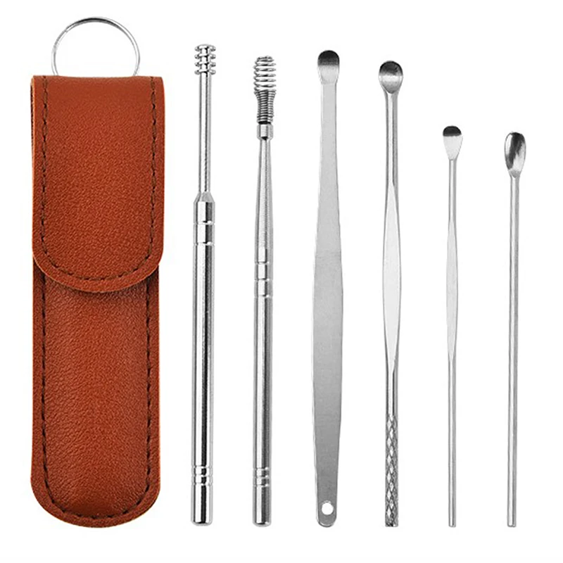 

6PCS Ear Cleaner Wax Removal Tool Earpick Sticks Earwax Remover Curette Ear Pick Cleaning Ear Cleanser Spoon Health Care Earpick