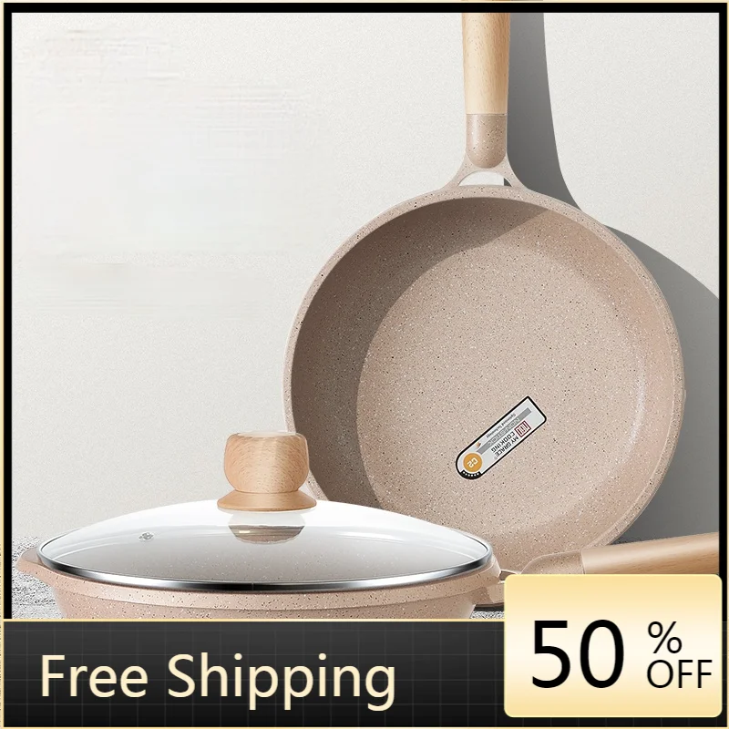 

Сковорода для завтрака AG50JG из алюминиевого сплава, стеклянная крышка кастрюли, антипригарная сковорода, розовая кухонная посуда