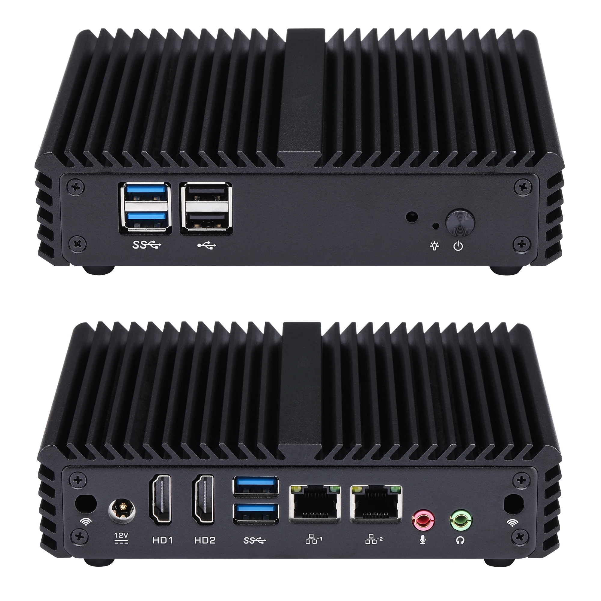 QOTOM Мини компьютер 2 Порт Gigabit Ethernet Порты Q150S S07 N3160 4 ядра AES NI 6 Вт * USB X86 небольшой