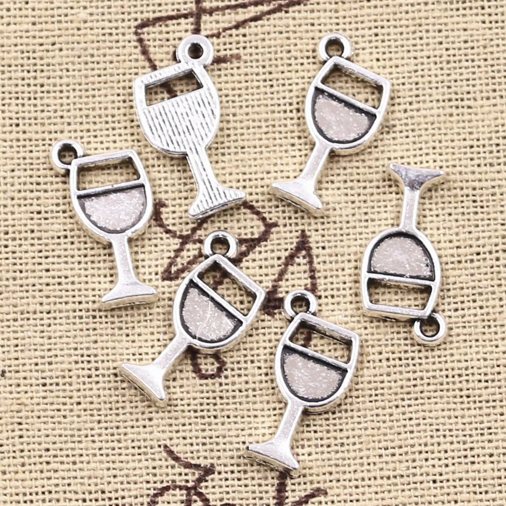 

15pcs Charms Wineglass Wine Glass 18x9mm Antique Silver Color Plated Pendants Making DIY Handmade Tibetan Finding Jewelry