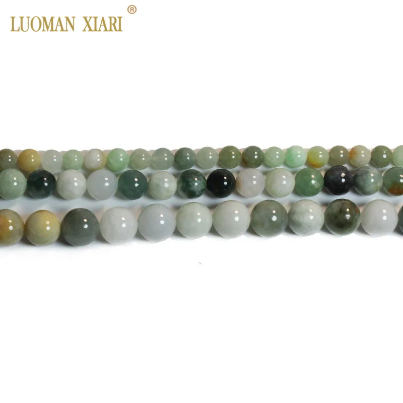 Fine AAA 100% Natural Jadeite Gemstone Round Stone Beads Green Jade For Jewelry Making DIY Bracelet Necklace 6/8/10mm | Украшения и