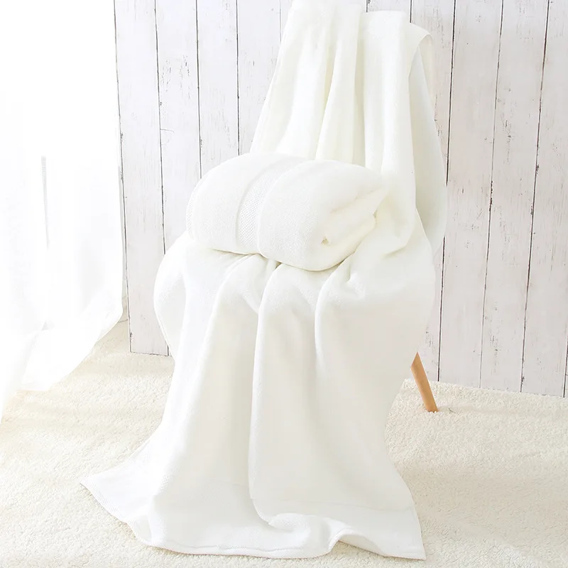White Роскошное плотное полотенце из египетского хлопка, размер 82*162 см, 850 г, экологически чистое пляжное махровое пляжное полотенце, полотенце для ванной - Цвет: White