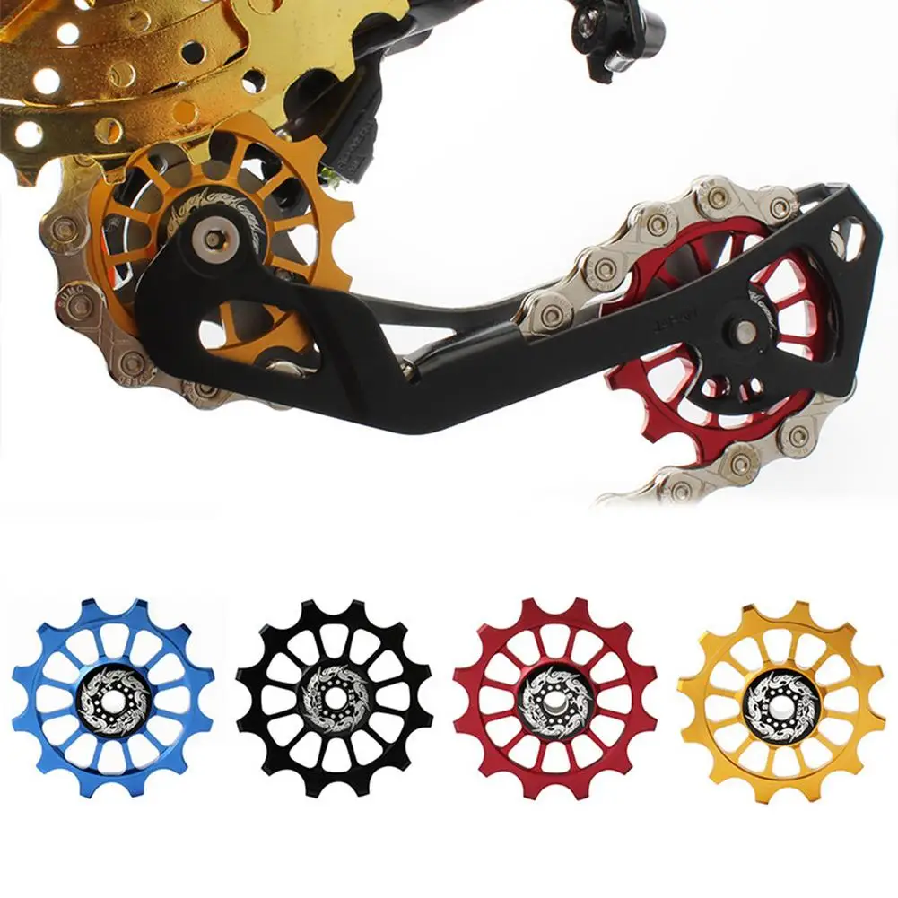 

CNC Road Bike Guide Roller MTB Bicycle Rear Derailleur Wheel Bicycle Rear Derailleur Bike Guide Roller Pulley Accessories 12T