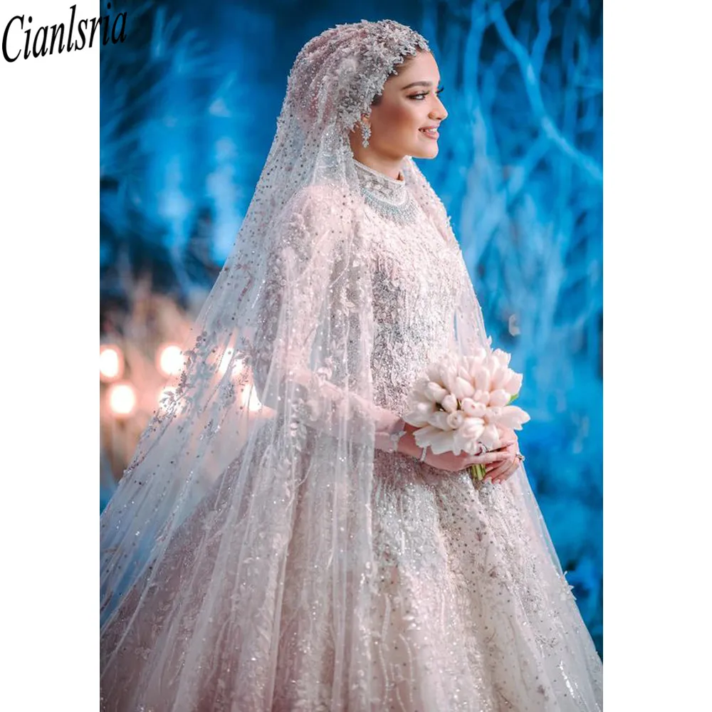 

Мусульманская свадебная фата с кружевной аппликацией, Длинная фата с гребнем, свадебная фата из Саудовской Аравии, Дубая, 2021