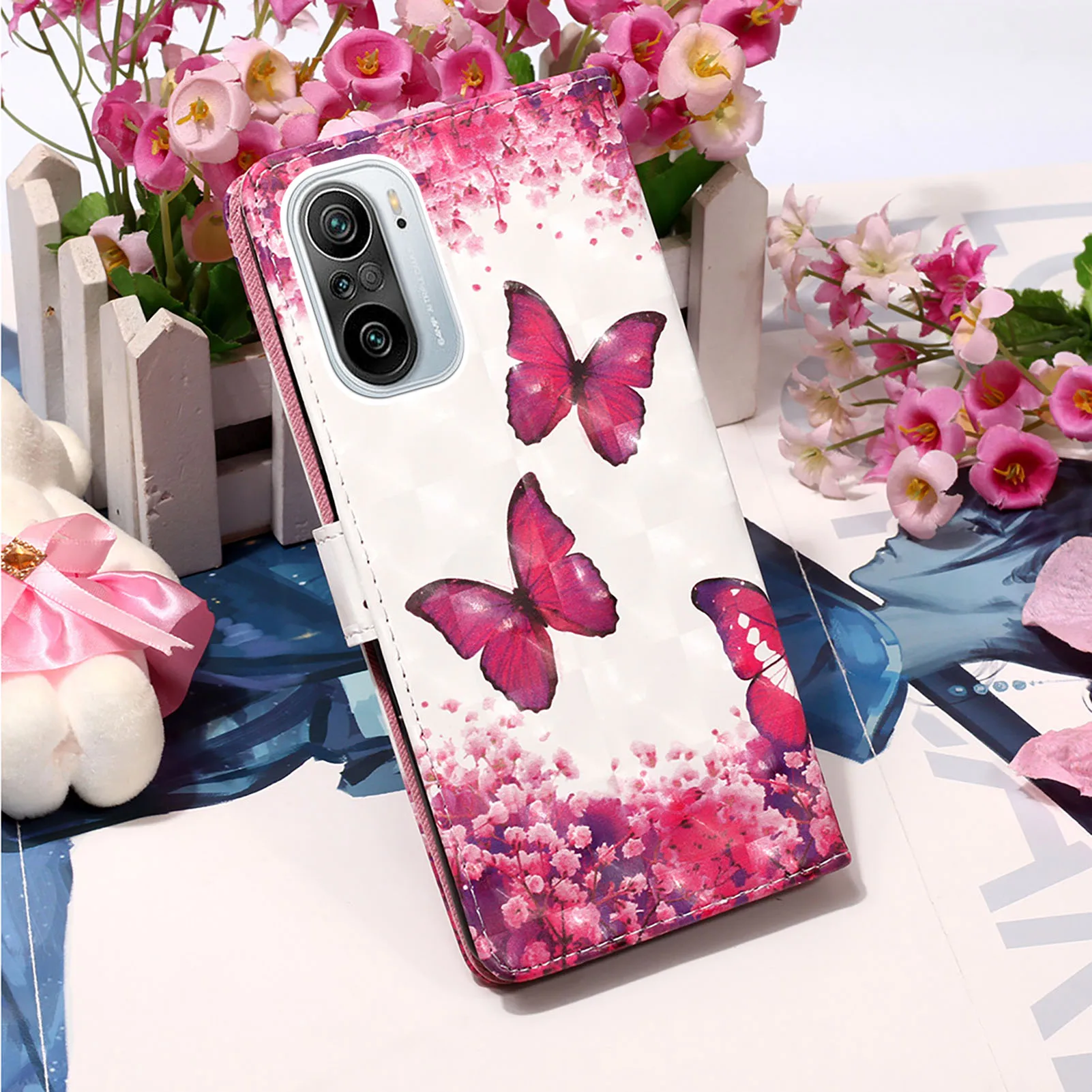 

Mi11i Flip Leather Case for Xiaomi 10S Poco F3 M3 Redmi Note 9S 10Pro K40 Wallet Capa 3D Painted Card Slot Full Protection Cover