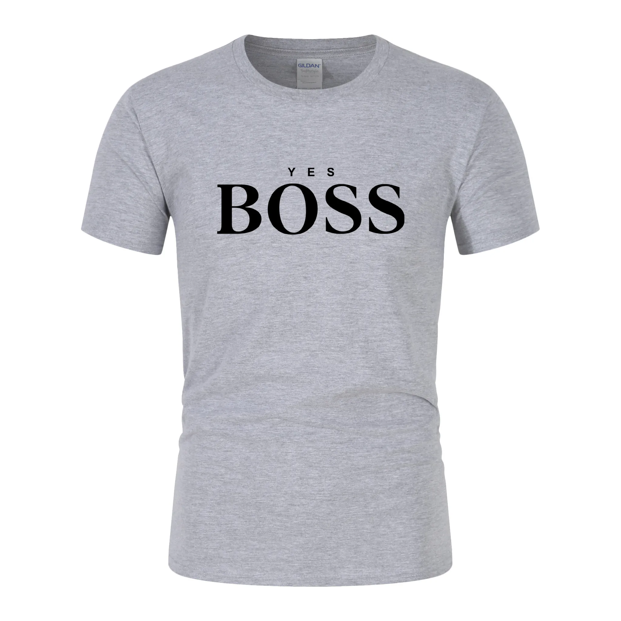

2021 New Men's T-shirt High-quality Yes Boss Brand Cool Men's Clothing with 100% Cotton Round Neck Short-sleeved T-shirt