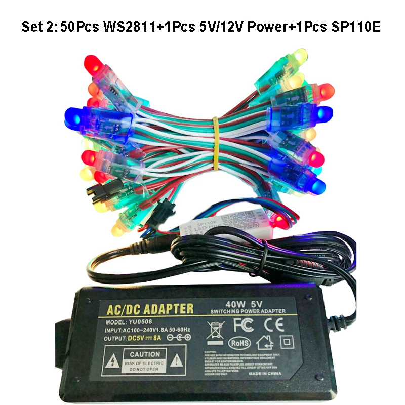 50 шт./лот WS2811 IC полноцветный светодиодный пиксельный осветительный модуль