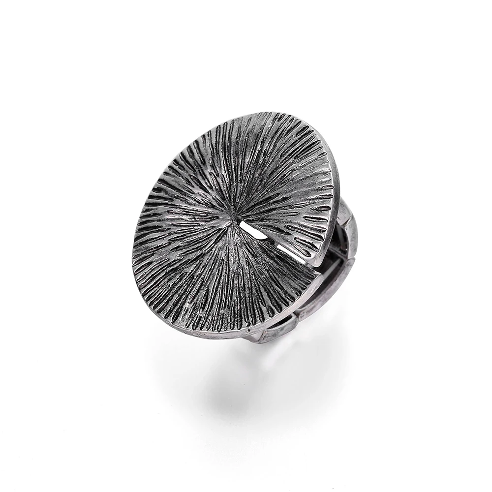 

Vintage Antique Silver Plated Adjustable Ring for Women Wedding Party Jewelry Accessories Big Punk Lady Gift 2020 New Design