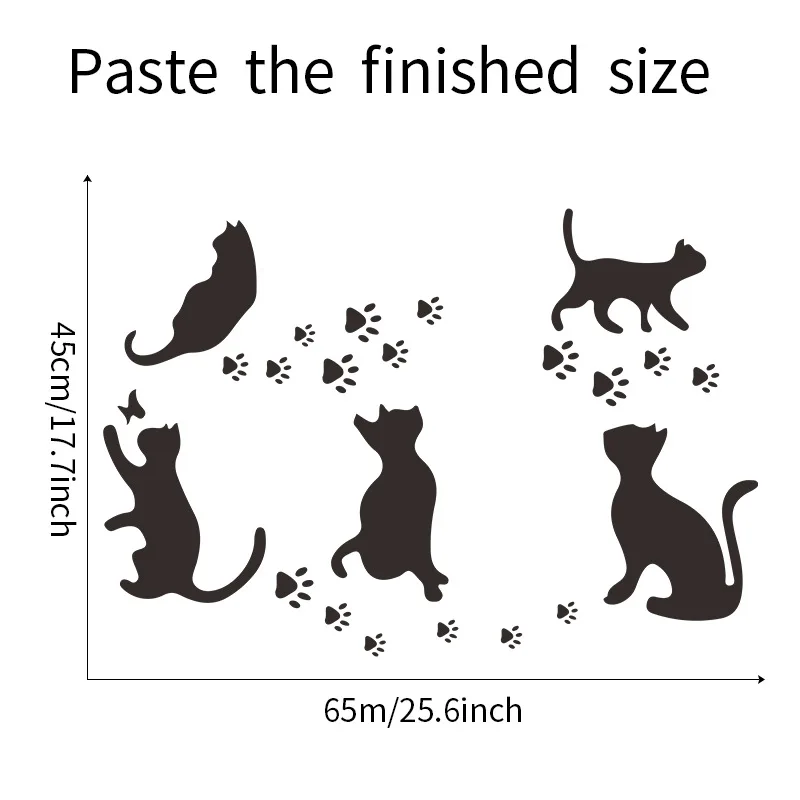

Cartoon Animal Cat Footprint Wall Sticker for Kids Baby Rooms Wallpaper Wardrobe Home Decoration Art Mural Decals