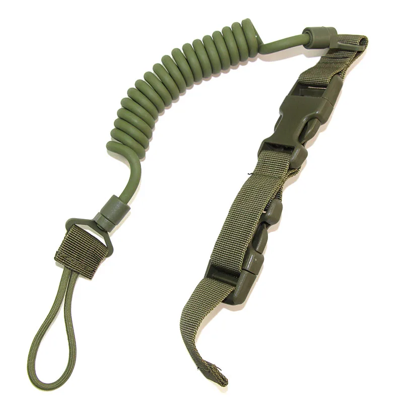 

Tactical Single Point Pistol Handgun Spring Lanyard Sling Strap Airsoft Elastic Belt Spring Rope Lanyard Hunting Accessories