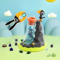 children crow drinking water clip bead game table game educational toys kids color cognitive clip sound effect small stone toys