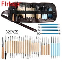 32pcsset clay tools sculpting kit sculpt smoothing wax carving pottery ceramic polymer shapers modeling carved ceramic diy tool