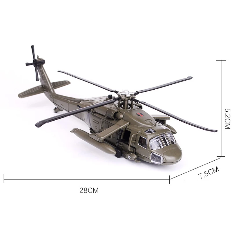 

29CM Alloy Black Hawk Helicopter Military Model Toys Army Fighter Model Aircraft Collecting Toys