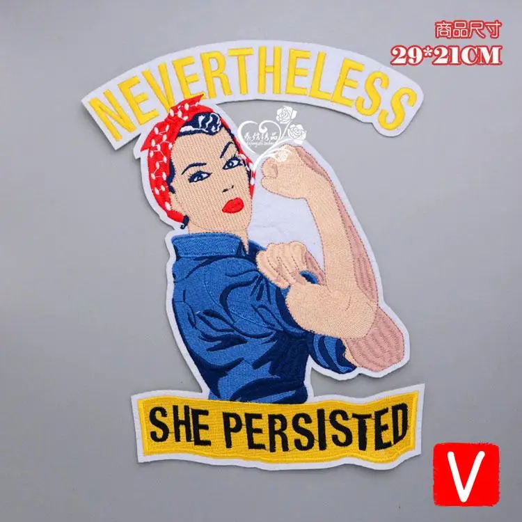 Вышитая большая женская нашивка на лицо для куртки буквы женщин и девочек Значки