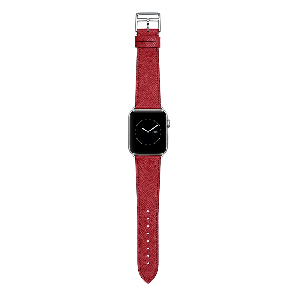 Кожаный ремешок iStrap для Apple Watch Series 5 4 3 2 1 красный аксессуары | Наручные часы