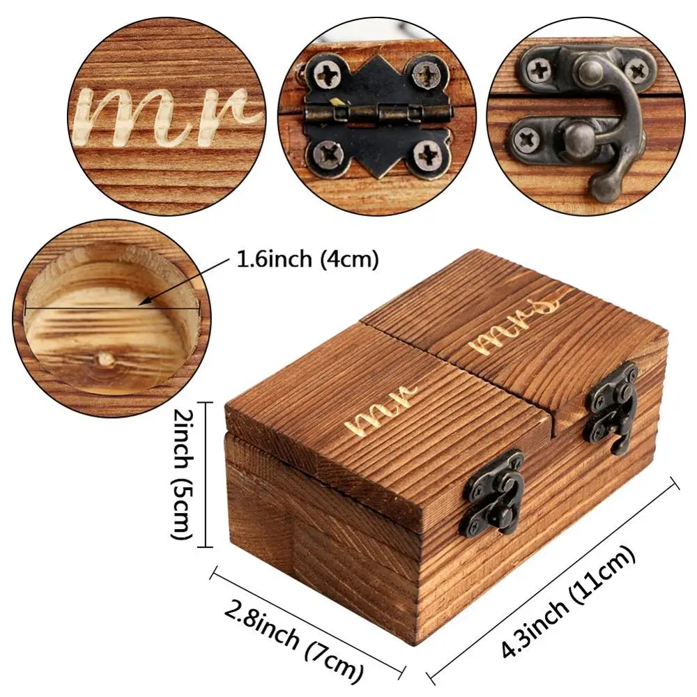 Two Door Box OurWarm, Деревенское свадебное украшение, Сердце, дерево, гостевая книга, шоколадная подставка, коробка для колец, деревянная коробка для карт с замком, винтажные свадебные подарки - Цвет: Two Door Box