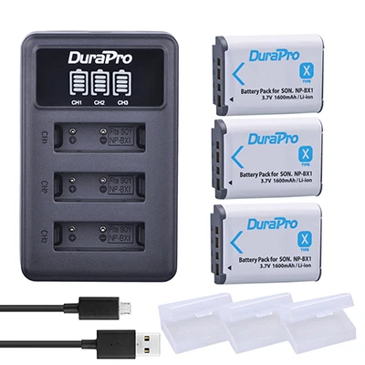 3 Battery Set Комплект из 2 предметов NP-BX1 NP BX1 NPBX1 Батарея+ светодиодный 3 Порты и разъёмы USB Зарядное устройство для SONY DSC RX1 RX100 RX100iii M3 M2 WX300 HX300 HX400 HX50 HX60 GWP88 - Цвет: 3 Battery Set