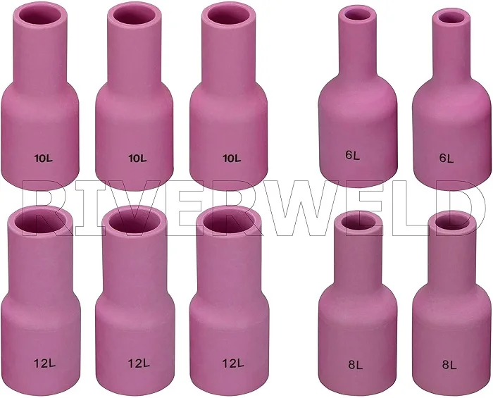 Длинная большая газовая линза RIVERWELD 10pk TIG глиноземная насадка 53N87L 53N88L 57N74L 57N75L