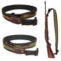 adjustable shotgun rifle straps waxed canvas bindings shoulder shooting tactical 2 point gun sling belt hunting accessories