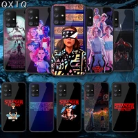 qxtq tv stranger things tempered glass phone case bag cover for samsung galaxy a 10 12 20e 21 30 32 50 40 51 52 70 71 72